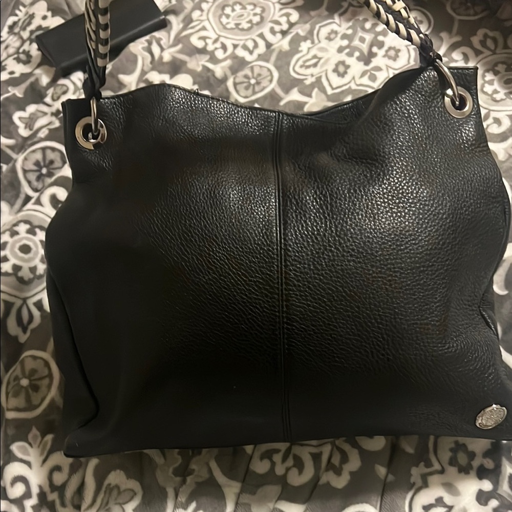 Elegant Black Leather Tote Bag
